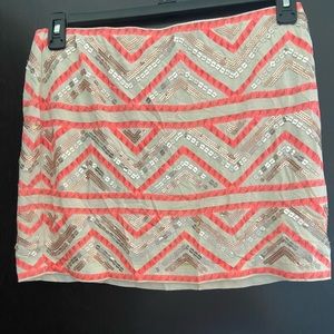 Express Coral Rose gold Mini skirt